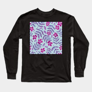 Pink and purple very peri marbled flowers Long Sleeve T-Shirt